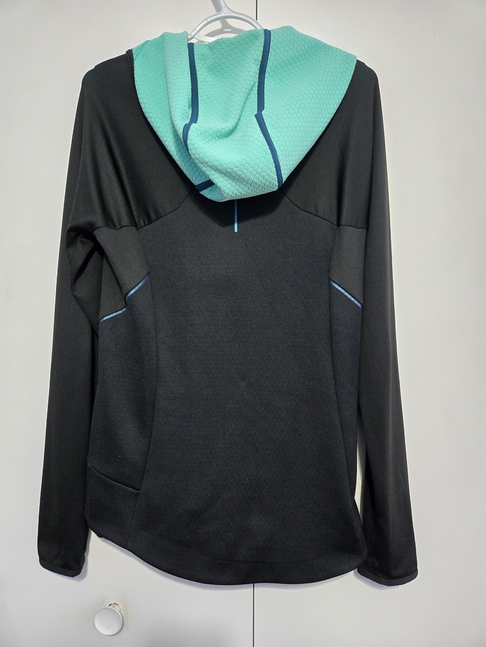 Champion Women's Full Zip Performance Hoodie Black Aqua Size Medium - Picture 7 of 7